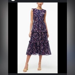 J. Crew Floral Maxi Dress - Navy and Pink
